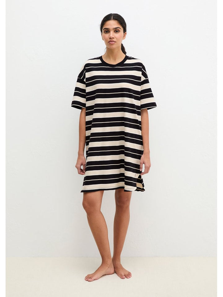Nachthemd in Schwarz/ Creme