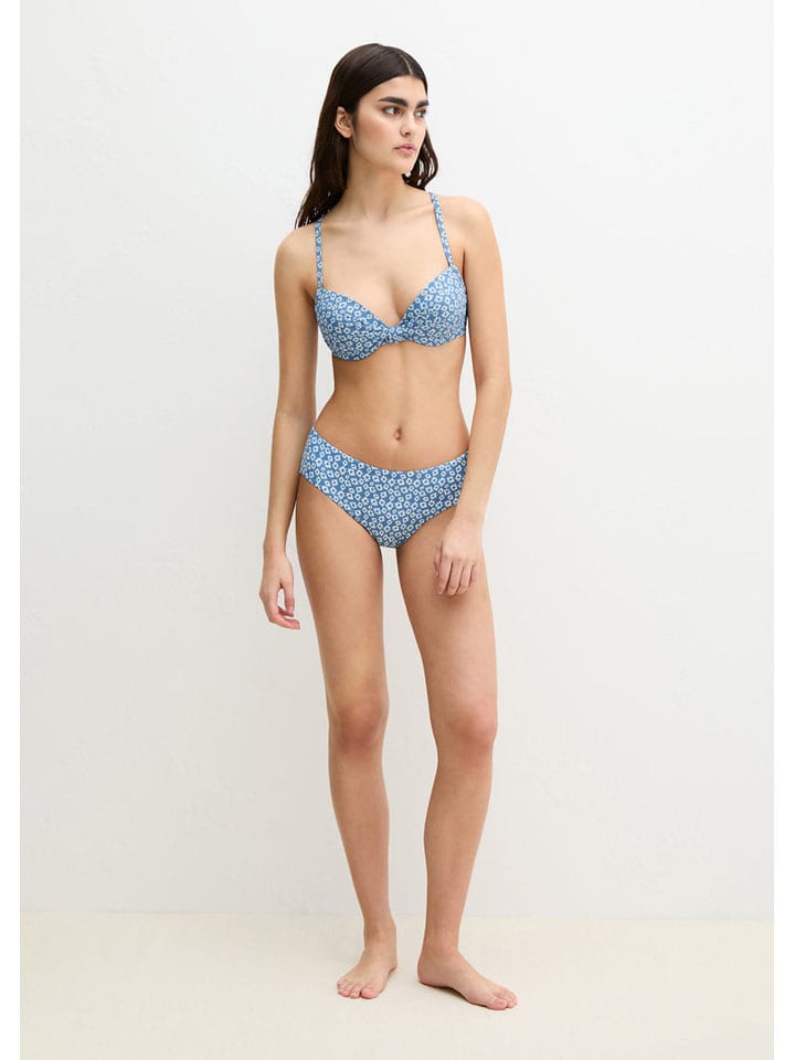 Bikini-Hose in Hellblau/ Weiß