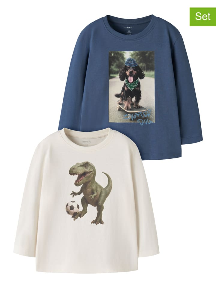 2-delige set: Longsleeve "Voto" blauw/crème