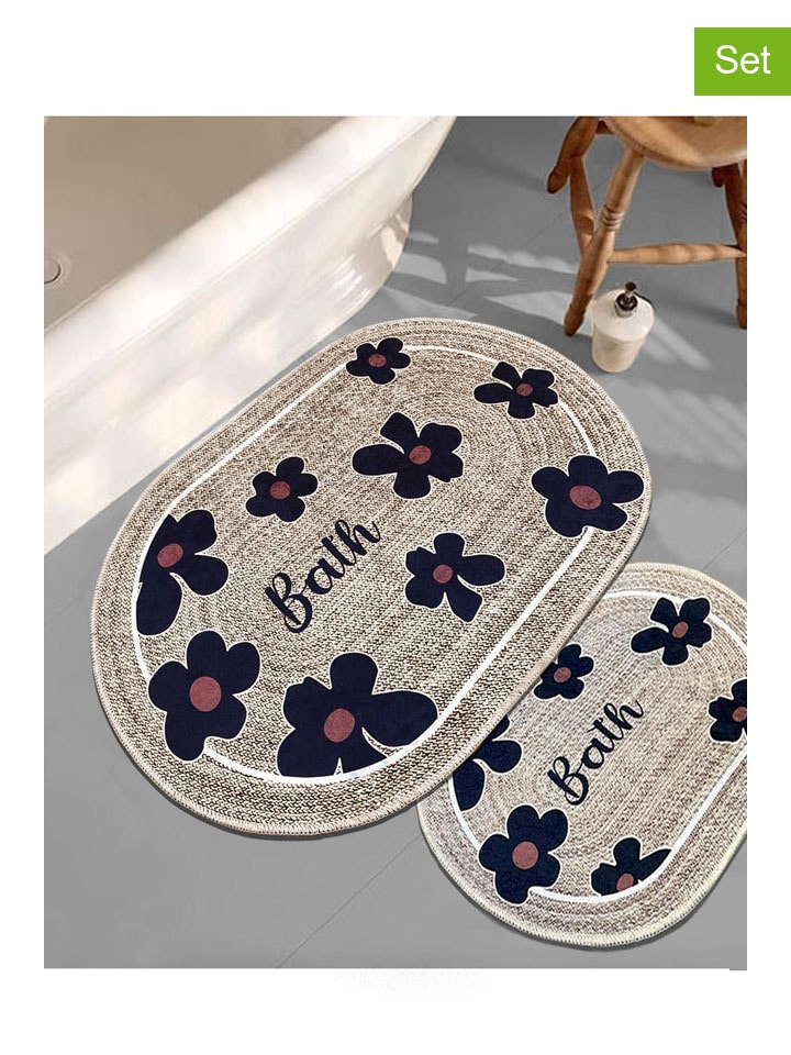 2-delige set: Badmat beige