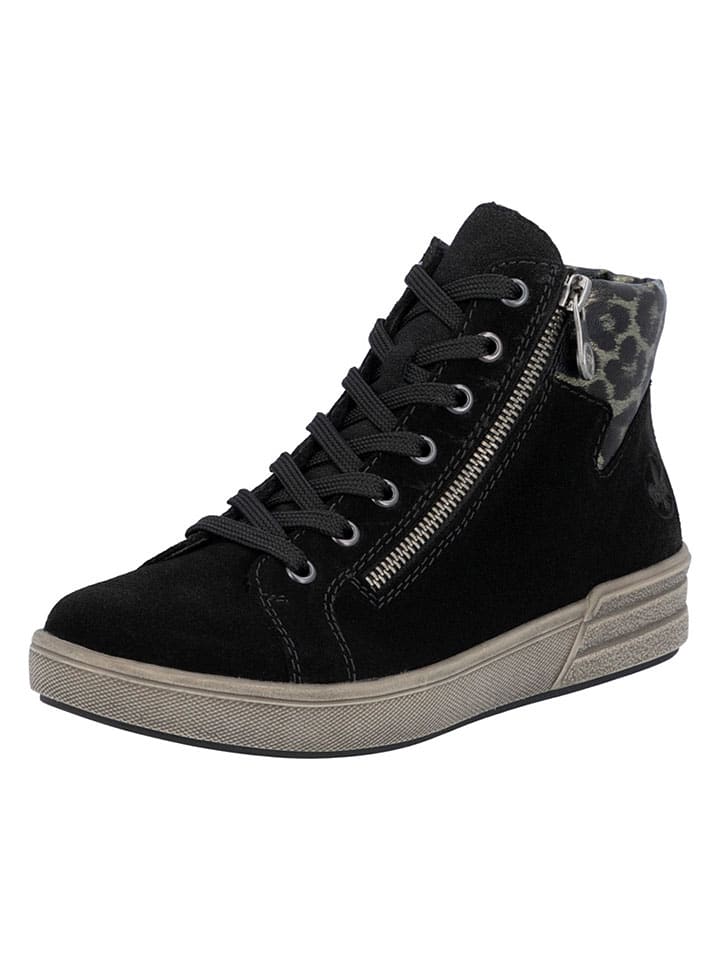 Skórzane sneakersy w kolorze czarnym