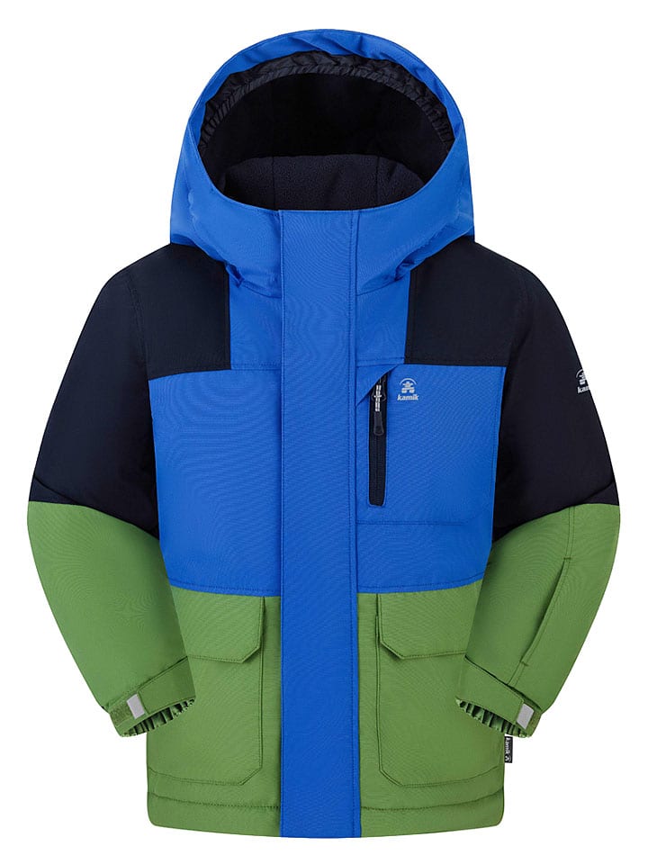 Winterjacke "Gideon" in Blau/ Grün/ Schwarz