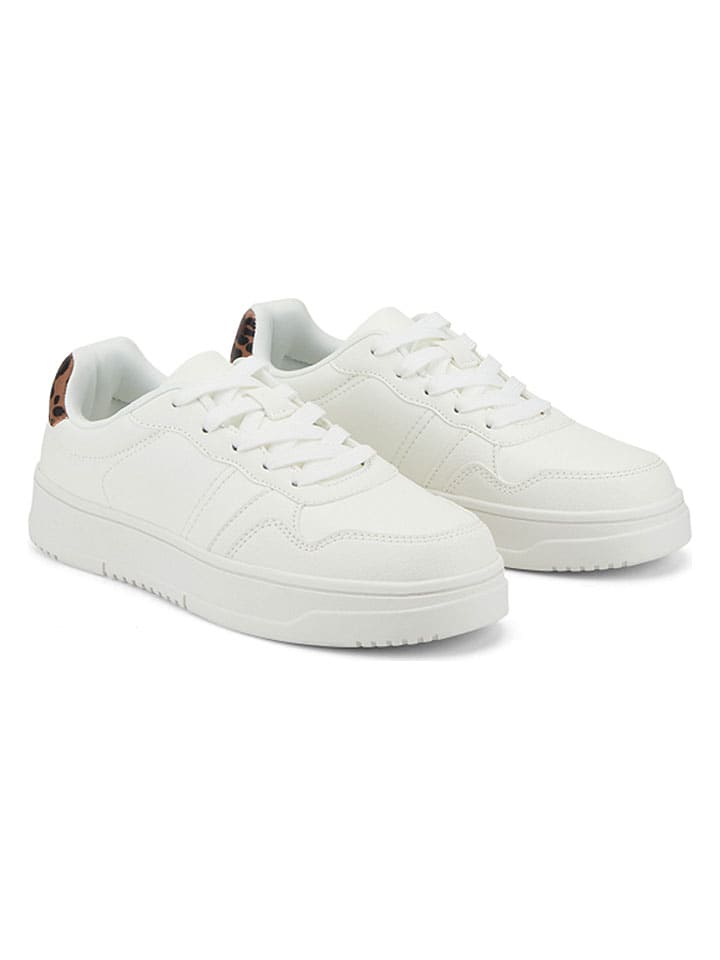 Sneakers wit/lichtbruin