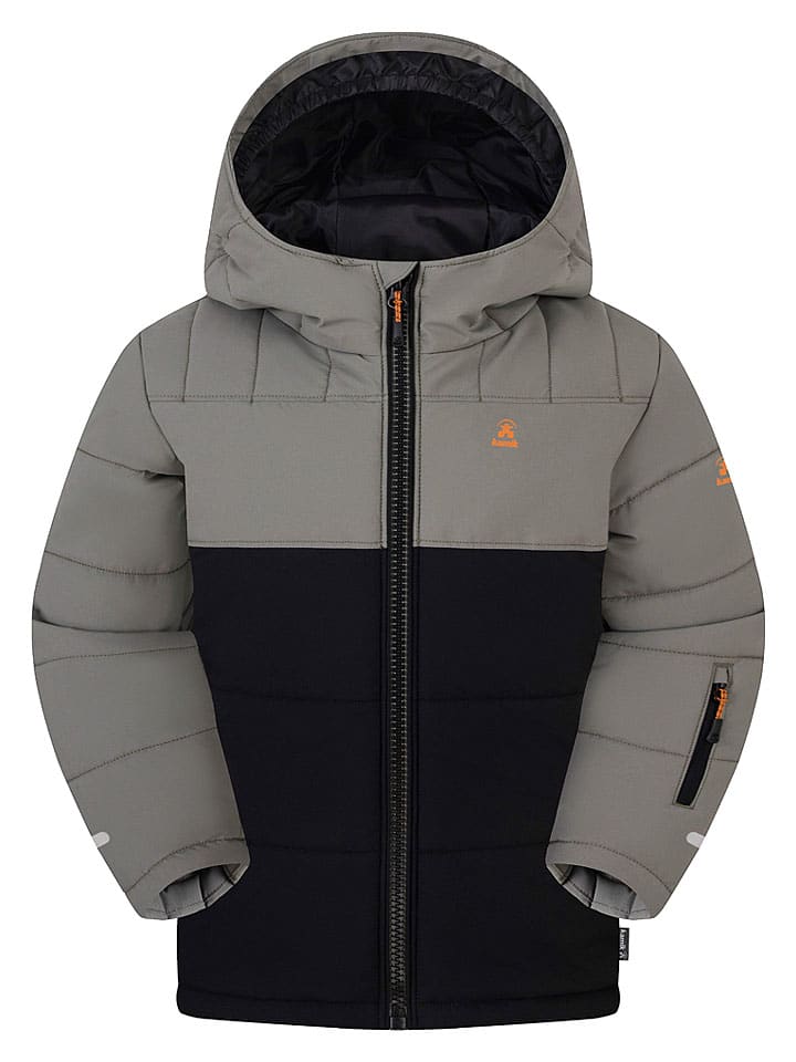 Dünnere Winterjacke "Amos" in Grau/ Schwarz