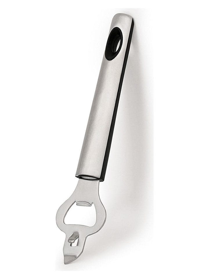 Flessenopener "Inoxy" zilverkleurig/zwart - (L)19,5 cm