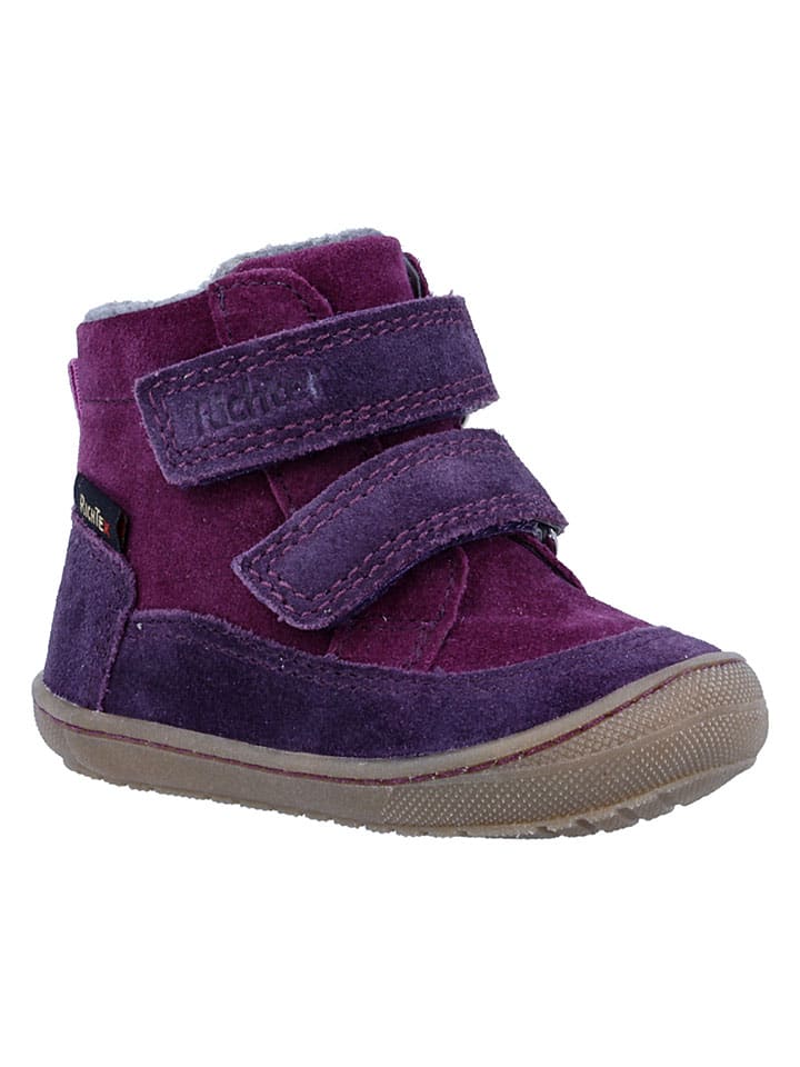 Skórzane buty barefoot "Maxi" w kolorze fioletowym