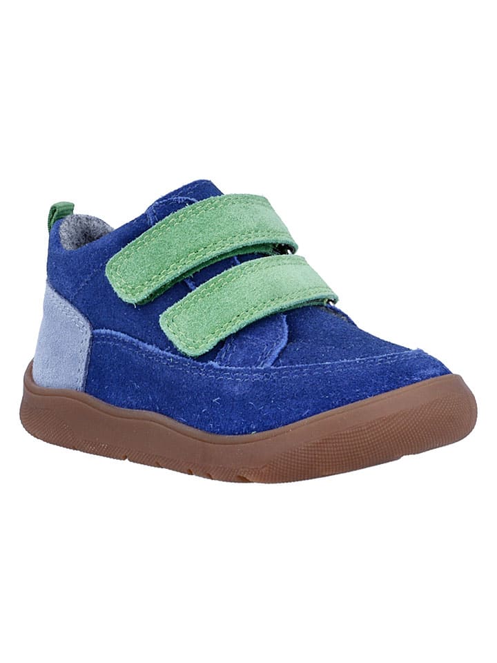 Leder-Barfußschuhe "Samy" in Blau/ Grün