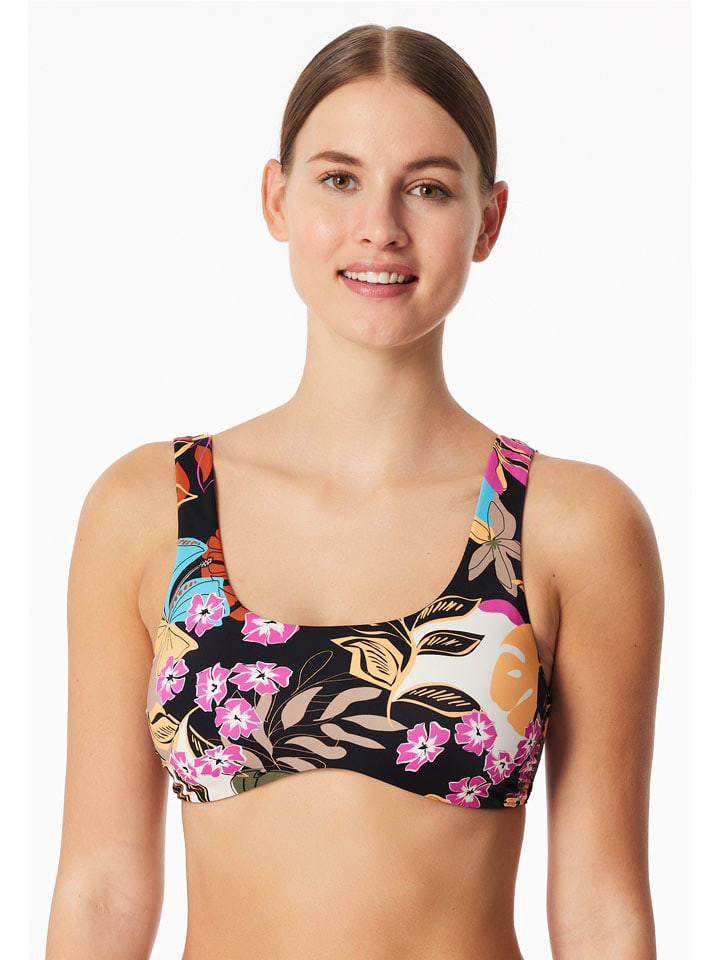 Biustonosz bikini w kolorze czarnym ze wzorem