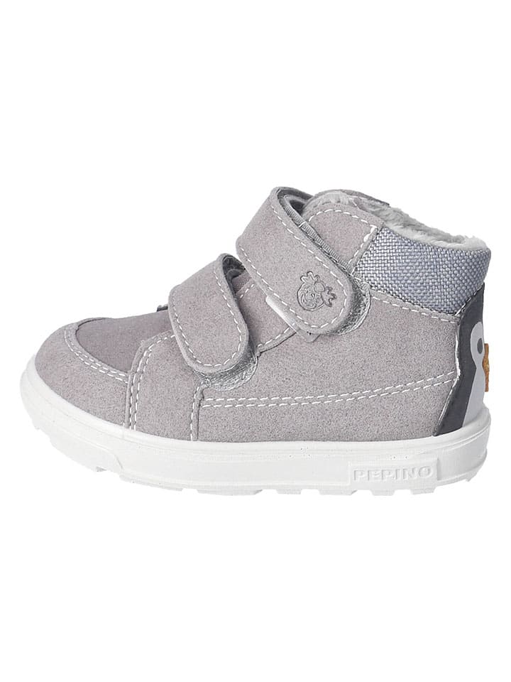 Leder-Boots in Grau