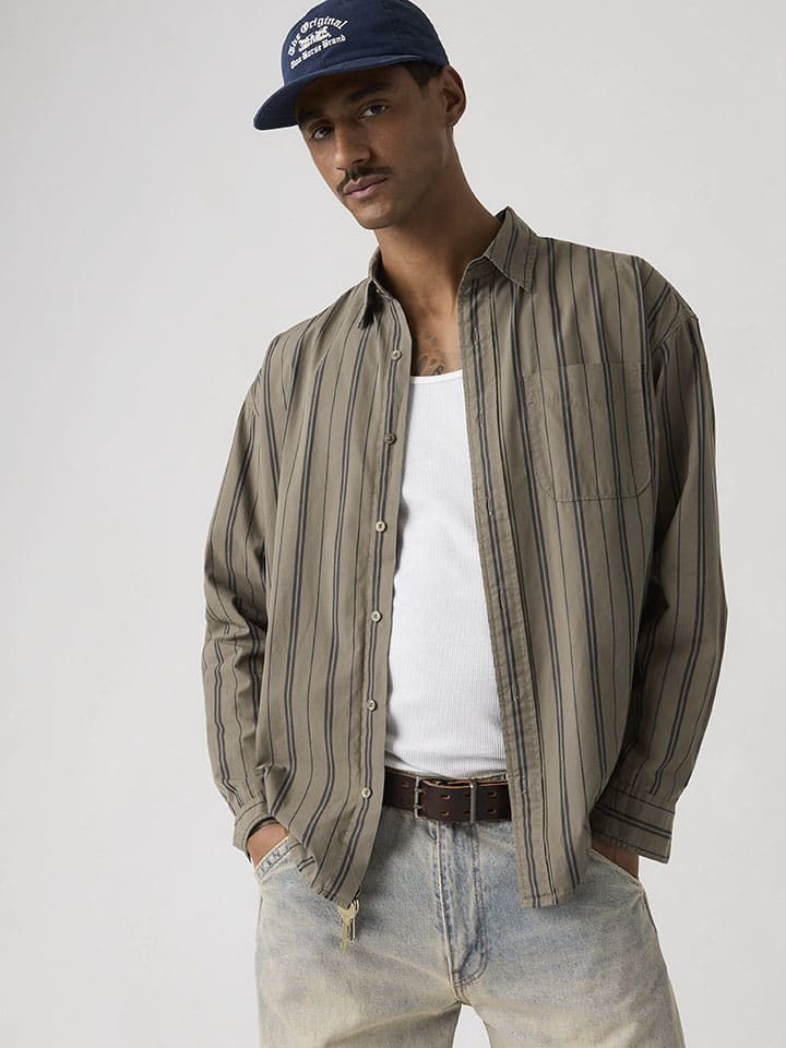 Koszula - Loose fit - w kolorze khaki