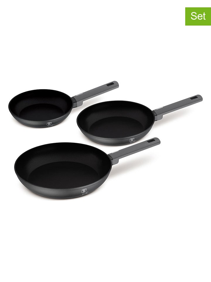 Patelnie (3 szt.) "Anthracite Collection" w kolorze antracytowym