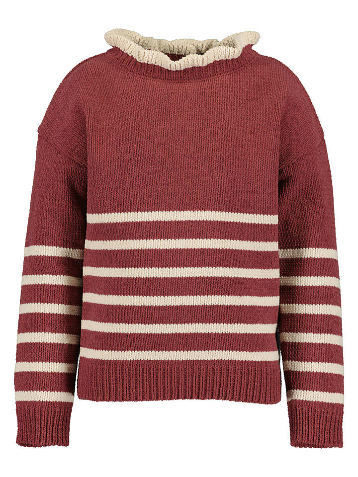 Pullover in Bordeaux/ Sand