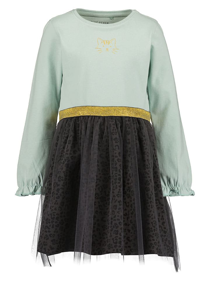 Jurk mintgroen/zwart