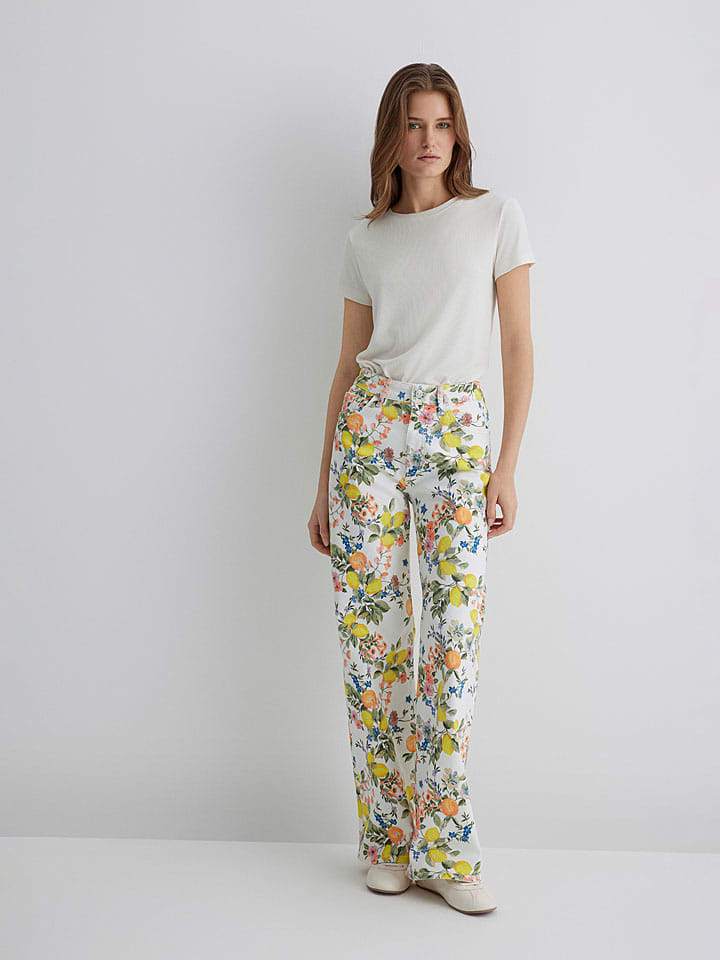Hose "Malibu" in Weiß/ Bunt