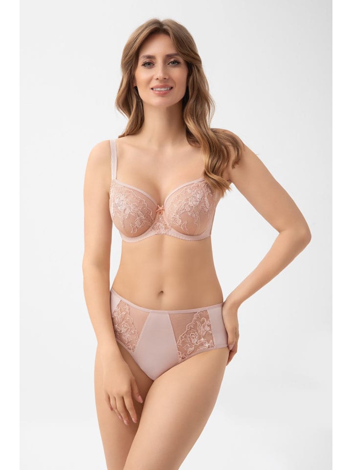Figi high waist "Bella" w kolorze kremowym