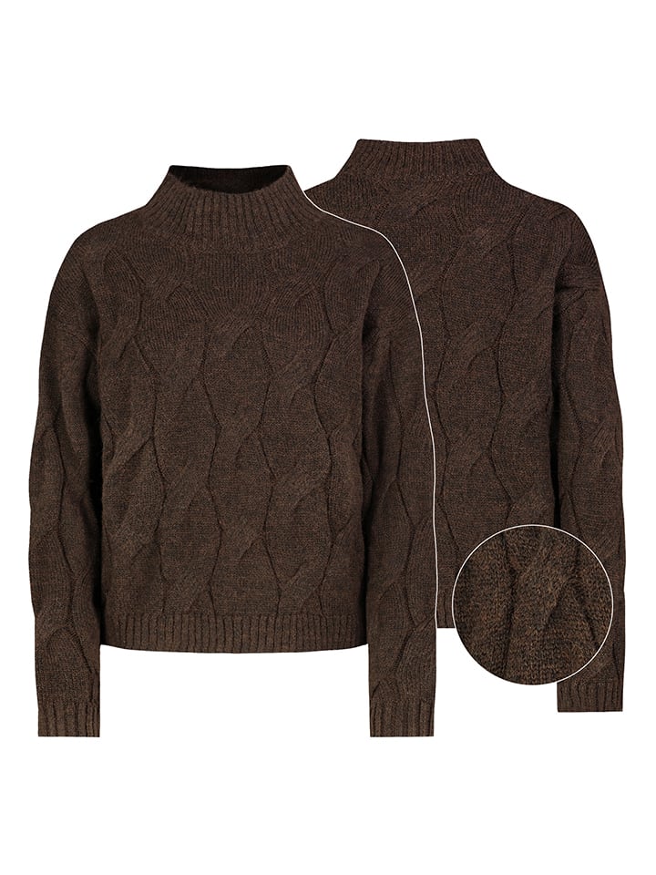Sweter w kolorze ciemnobrązowym