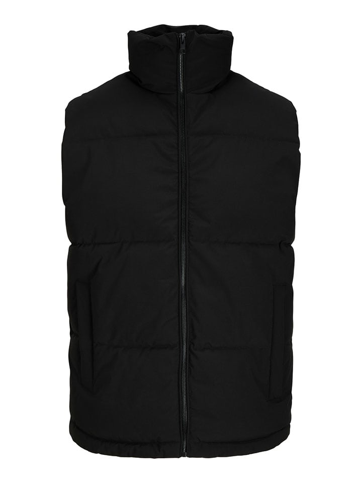 Doorgestikte bodywarmer zwart