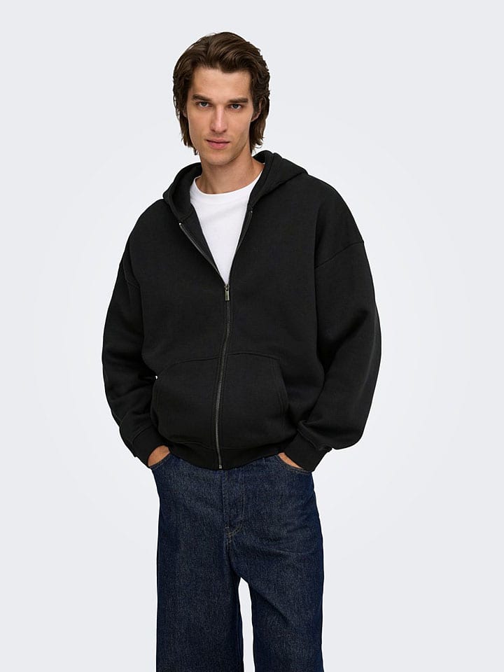Sweatjacke in Schwarz