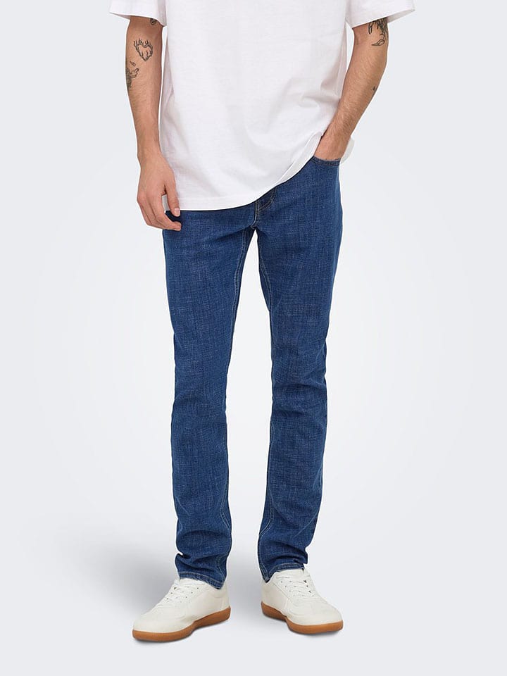 Dżinsy - Slim fit - w kolorze granatowym