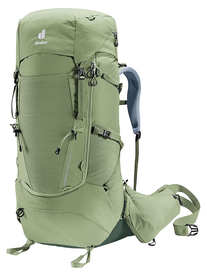 Plecak turystyczny "Aircontact Core 55+10" w kolorze zielonym - 32 x 79 x 27 cm