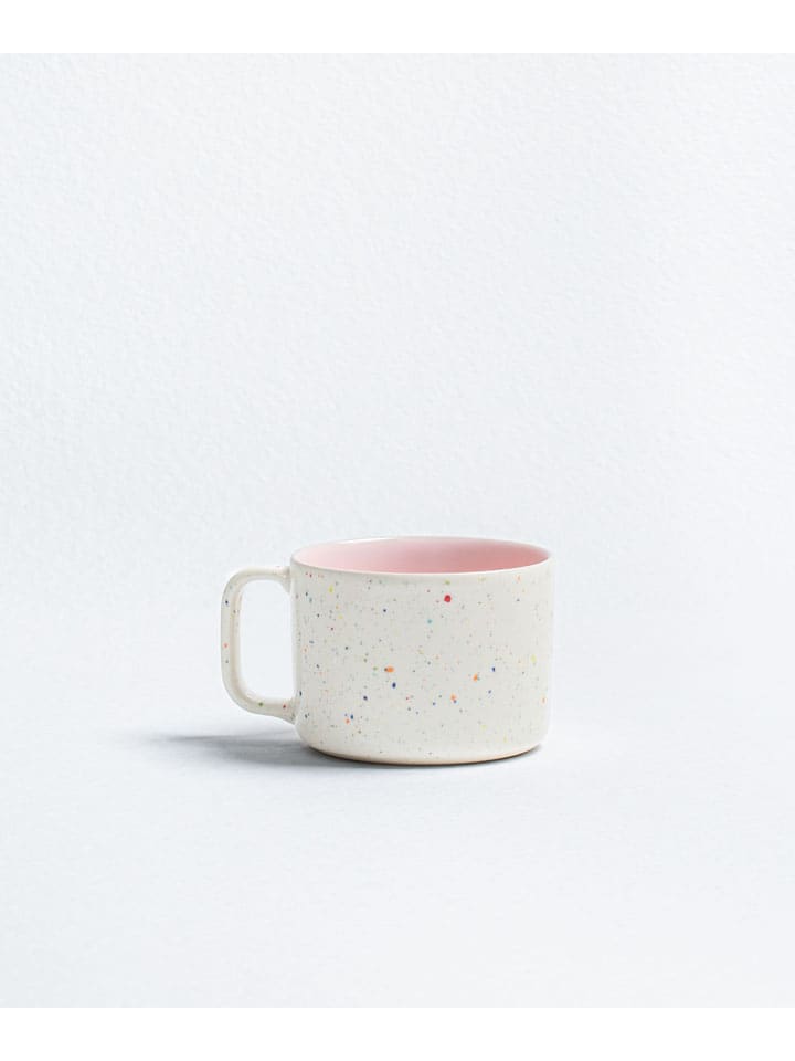 Jumbotasse ''Breeze Party Out'' in Weiß/ Rosa - 450 ml
