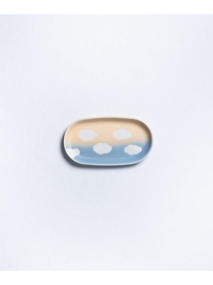 Servierplatte ''Cloud Peach'' in Orange/ Blau - (L)17,5 x (B)9,5 cm