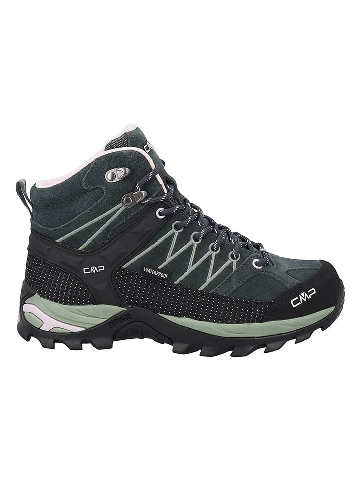 Leder-Trekkingschuhe "Rigel Mid" in Grün
