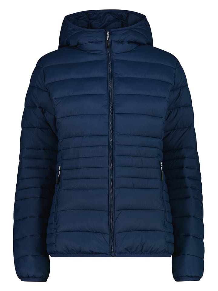 Doorgestikte jas donkerblauw