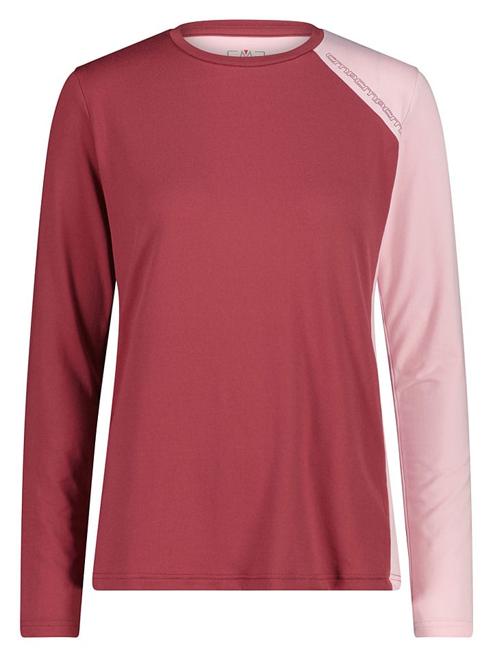 Functionele longsleeve rood/lichtroze