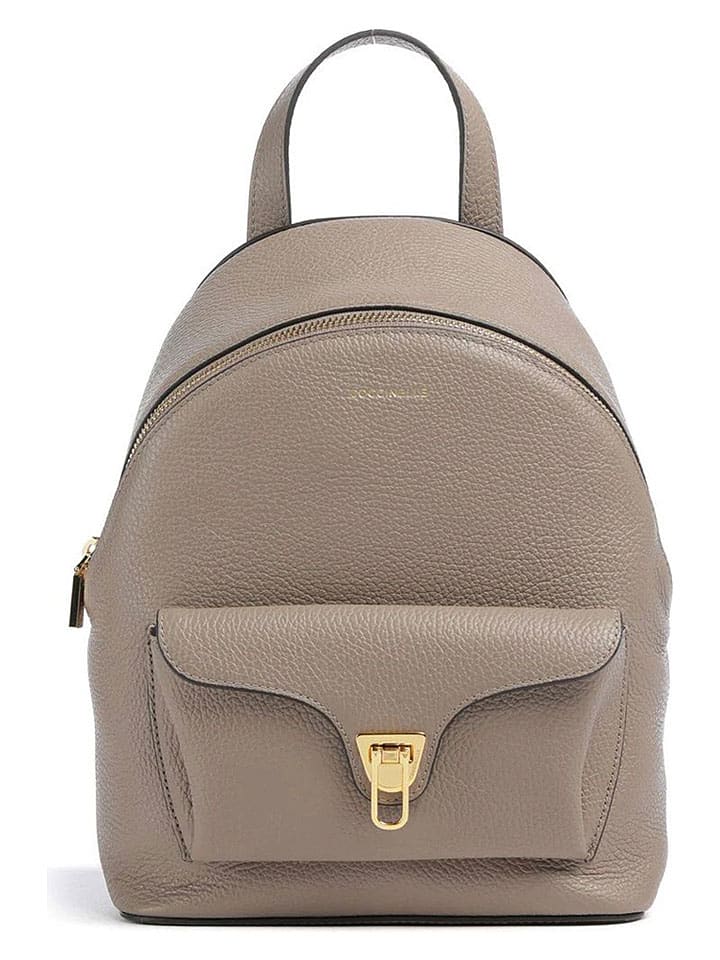 Leder-Rucksack in Grau - (B)21 x (H)27 x (T)11 cm