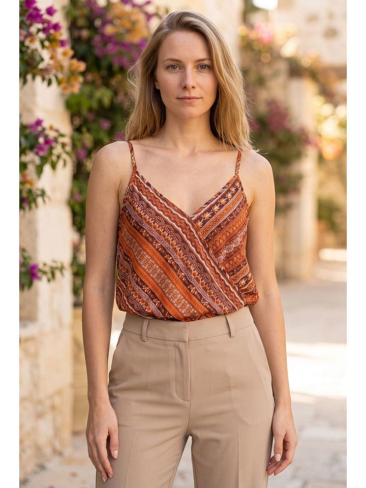 Blusentop in Rot/ Orange