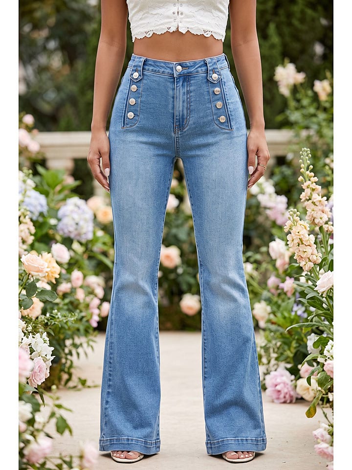 Jeans - Flared fit - in Hellblau
