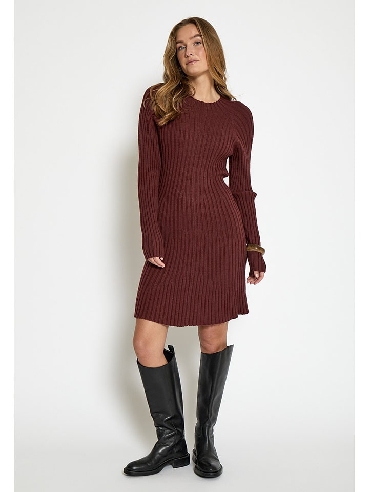 Gebreide jurk bordeaux