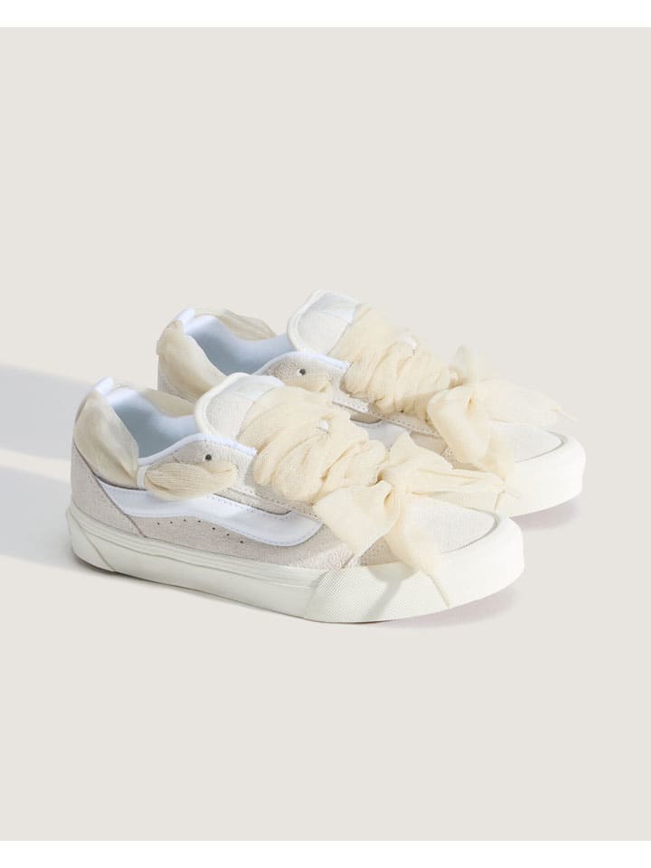 Leder-Sneakers in Beige
