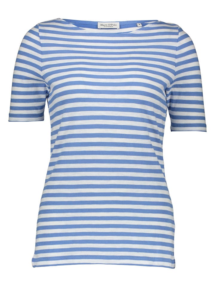 Shirt in Blau/ Creme