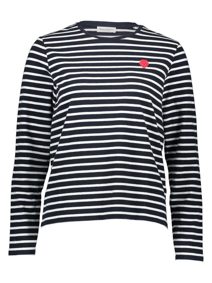 Longsleeve in Dunkelblau/ Creme