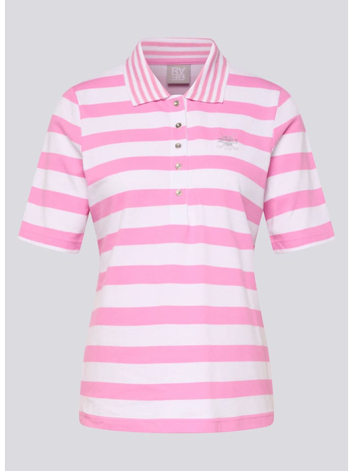 Poloshirt in Rosa/ Weiß