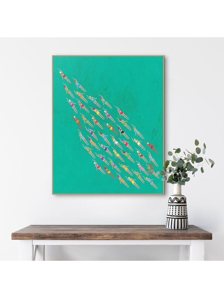 Druk artystyczny "Colorful Swimmers Group" w ramce