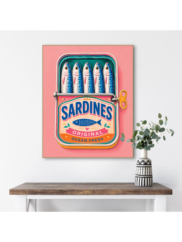 Druk artystyczny "Sardines" w ramce