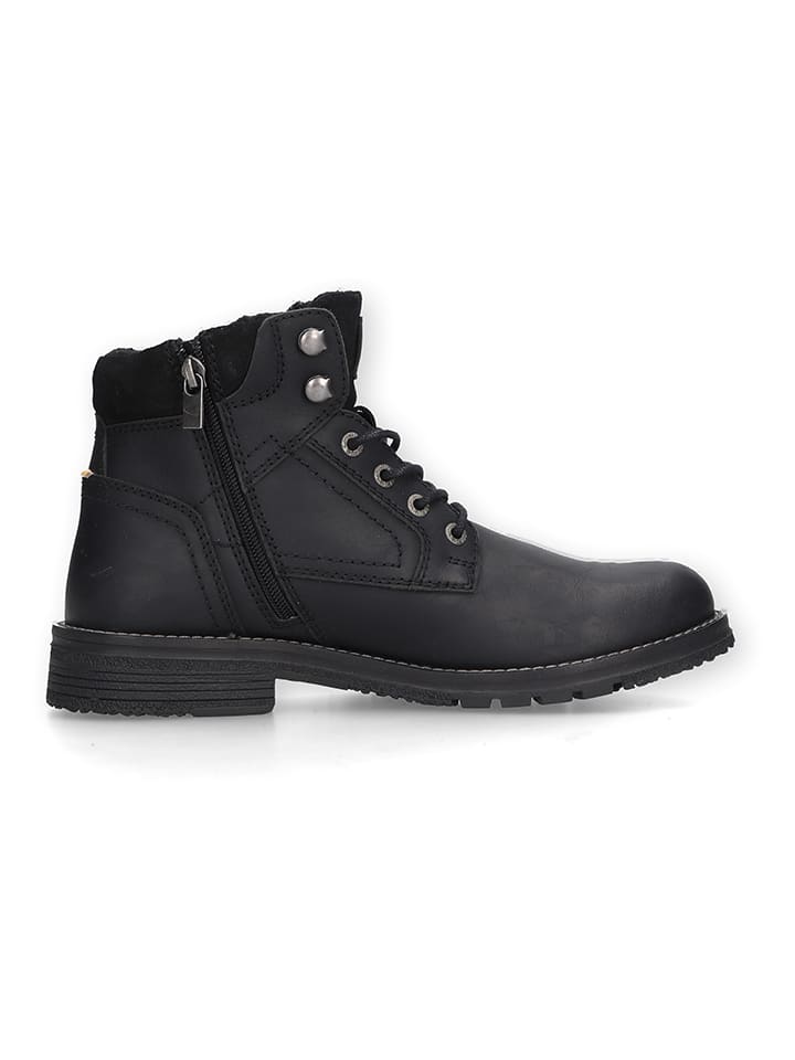 Leder-Boots in Schwarz
