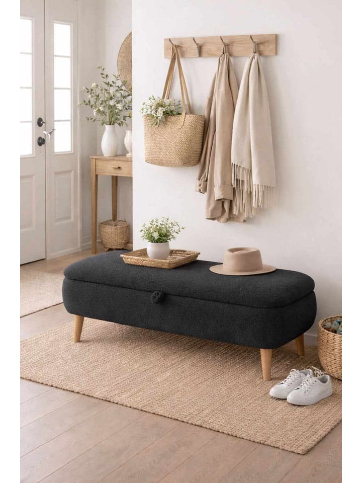 Sitzbank "Rena" in Anthrazit - (B)90 x (H)45 x (T)30 cm