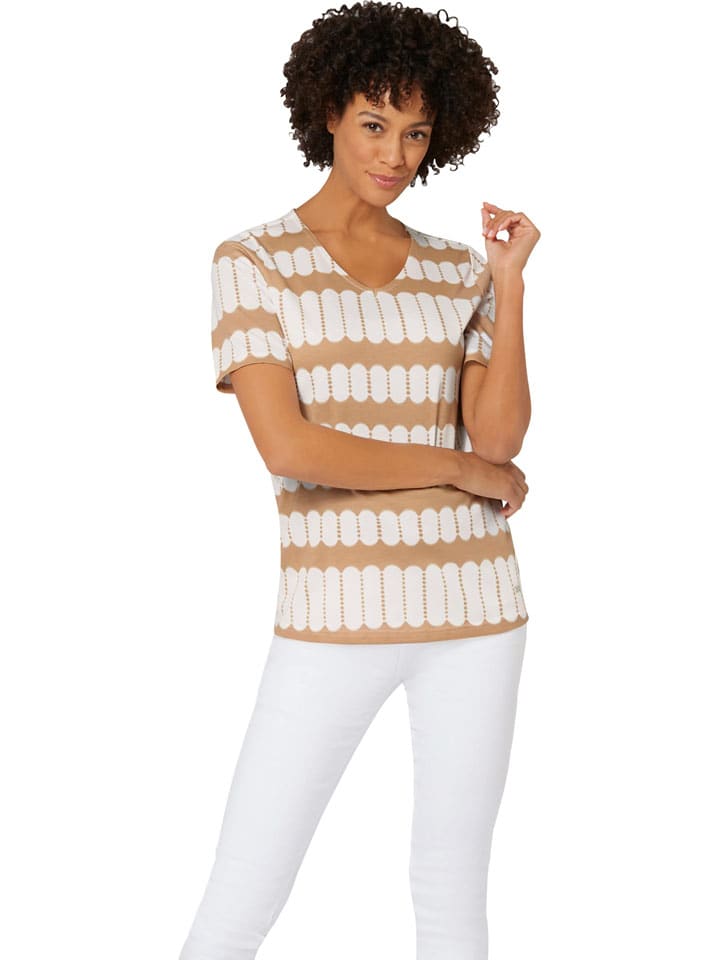 Shirt beige/wit