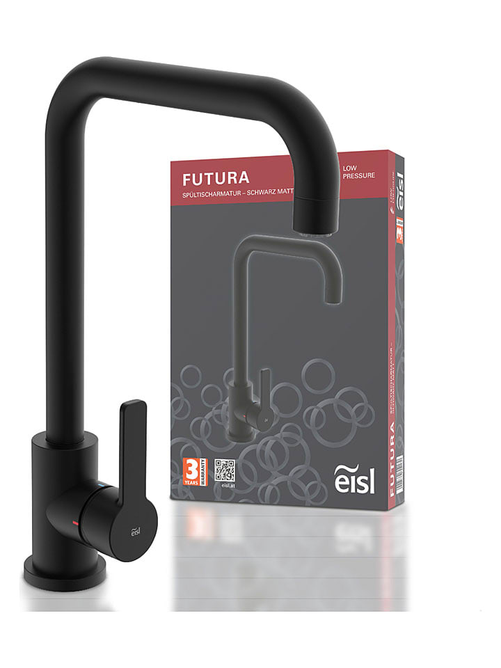 Lagedruk-keukenkraan ‘'Futura’' zwart