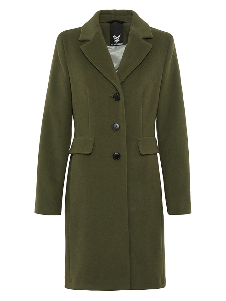Wollmantel in Khaki