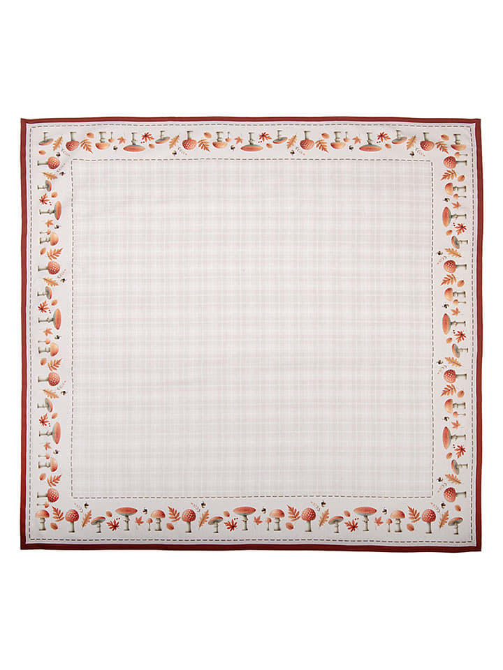 Tafellaken crème/rood - (L)100 x (B)100 cm