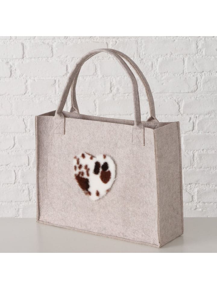 Dekotasche "Montana" in Beige - (B)12 x (H)30 cm