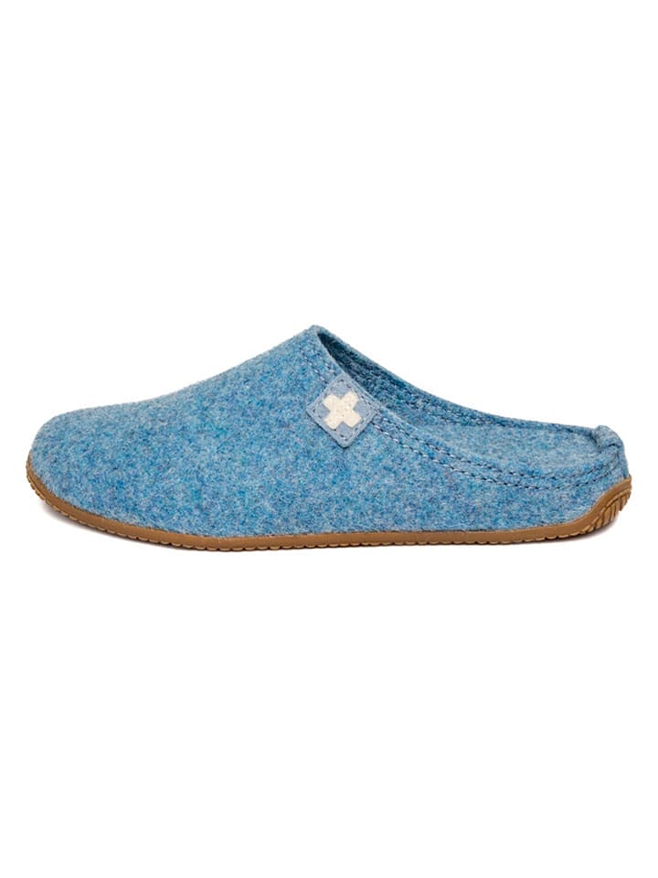 Hausschuhe "Gipfelkreuz" in Hellblau