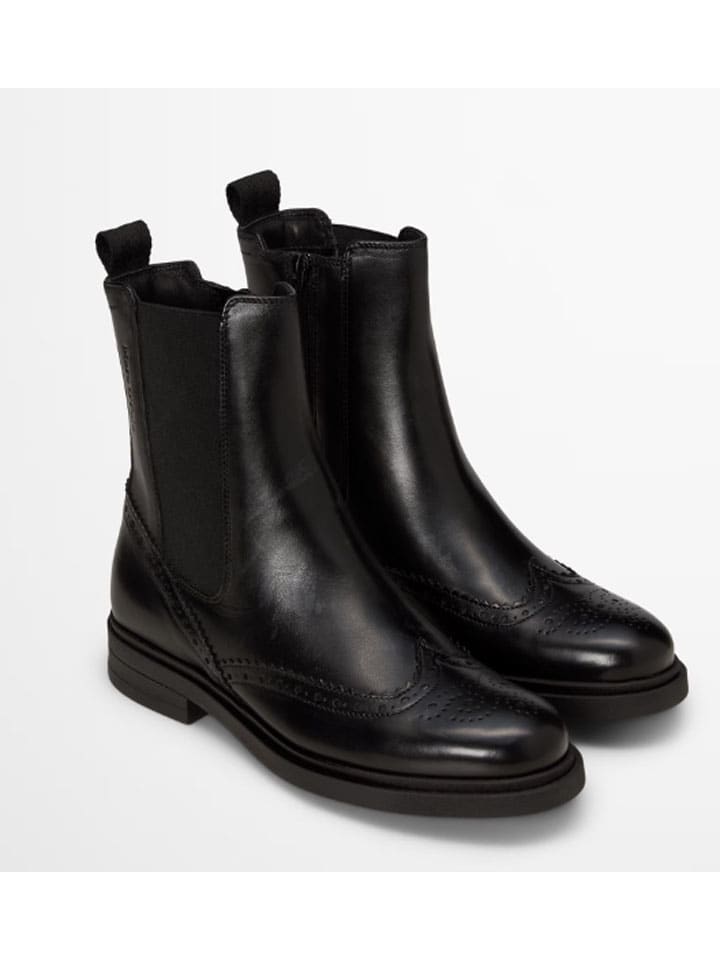 Leder-Chelsea-Boots "Paula" in Schwarz