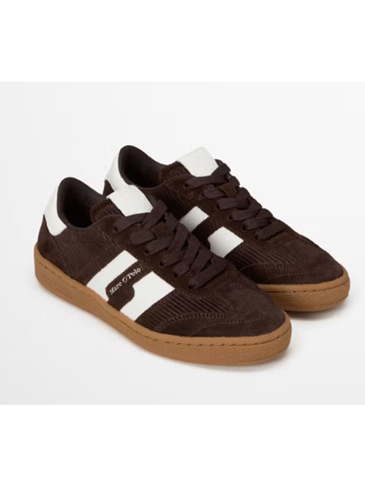 Leder-Sneakers "Court" in Dunkelbraun