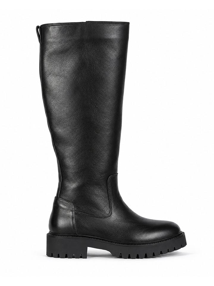 Leder-Stiefel "Phia" in Schwarz